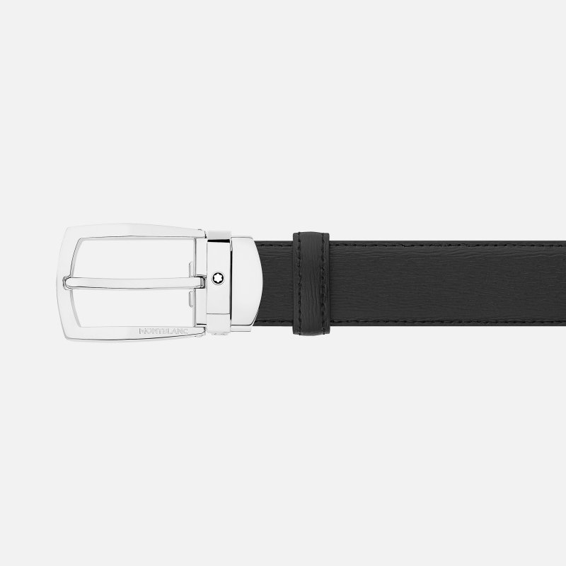 Montblanc belt in black leather 116706 - GioielleriaLucchese.it