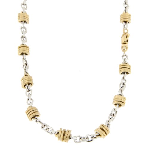 Collana Uomo Oro Giallo Bianco GL100368