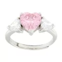 Anello Donna Cuore Rosa Argento 925