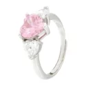 Anello Donna Cuore Rosa Argento 925