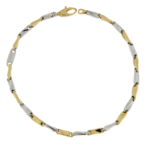 Bracciale Uomo Oro Giallo Bianco GL101120