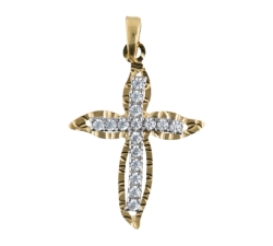 Woman&#39;s Cross in Yellow Gold GL100029