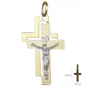 White Yellow Gold Cross Pendant GL101305