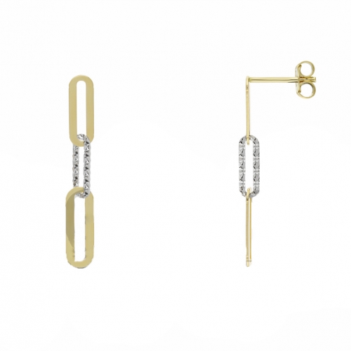 Women's Earrings in White and Yellow Gold GL101739