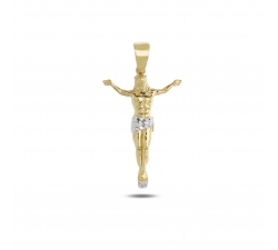 White Yellow Gold Cross Pendant GL101742