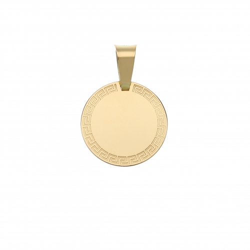 Customizable Yellow Gold Medal Pendant GL101750