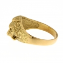Lion Head Yellow Gold Men's Ring GL101774