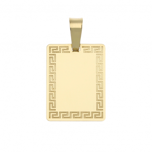 Customizable Yellow Gold Medal Pendant GL101776