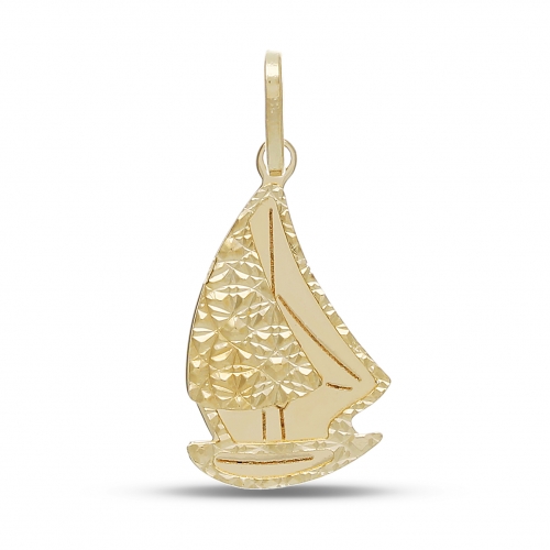 Yellow Gold Sailboat Pendant GL101781