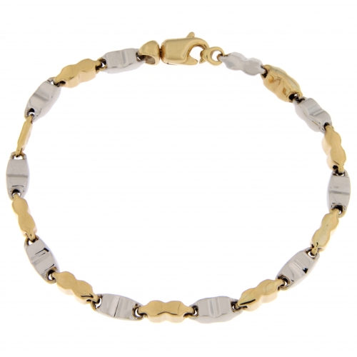 Bracciale Uomo Oro Giallo Bianco GL101798