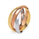 Anello Oro 18 KT a 3 Colori Intrecciati GL101809