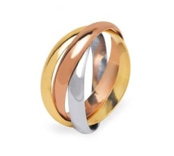 18 KT Gold Ring with 3 Intertwined Colors GL101809