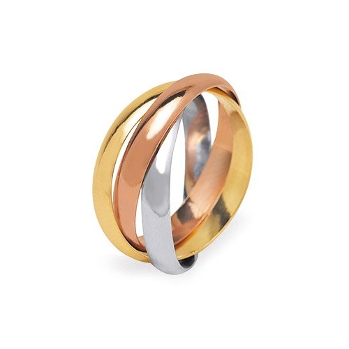 Anello Oro 18 KT a 3 Colori Intrecciati GL101809