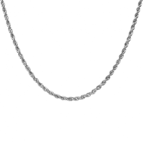 Collana Fune Corda Oro Bianco 18 KT