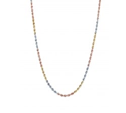 18 KT White Yellow Pink Gold Rope Rope Necklace