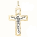 White Yellow Gold Cross Pendant GL101814