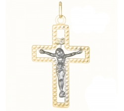 White Yellow Gold Cross Pendant GL101814