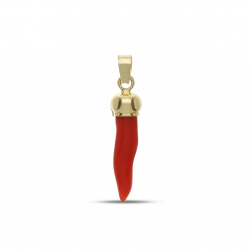 Neapolitan Horn Pendant in Yellow Gold GL101815