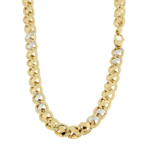 Collana Uomo Oro Giallo Bianco GL101817