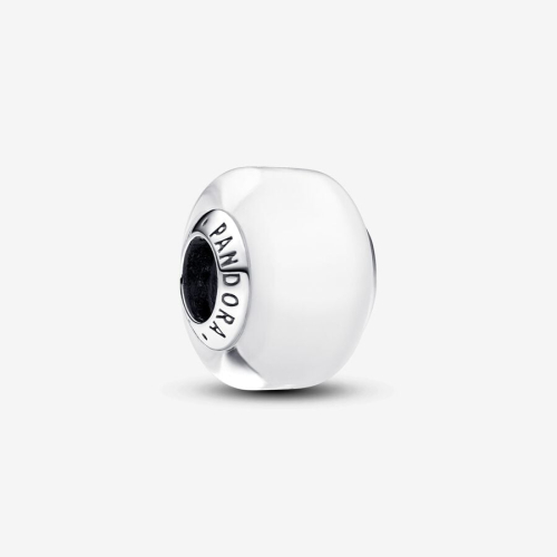 Pandora Mini Charm in White Murano Glass 793118C00