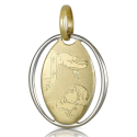 Yellow White Gold Baptism Medal Pendant 803321714877