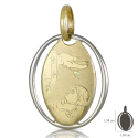 Yellow White Gold Baptism Medal Pendant 803321714877