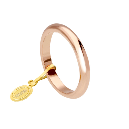 Fede Nuziale Unoaerre Oro rosa Francesina fascia stretta 4 grammi