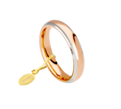 Unoaerre Wedding Ring Convenient 4 mm Rose gold white edges