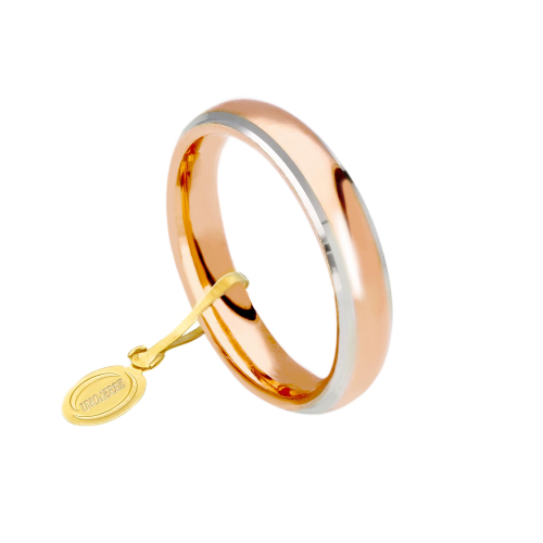 Unoaerre Wedding Ring Convenient 4 mm Rose gold white edges