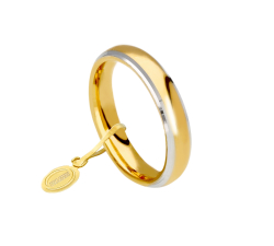 Unoaerre Comfortable Wedding Ring 4 mm Yellow gold with white edges