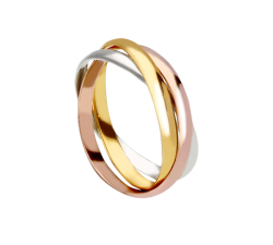 Anello Oro 18 KT a 3 Colori Intrecciati GL101836