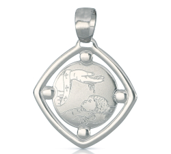 White Gold Baptism Medal Pendant 803321714902