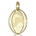 Yellow Gold Baptism Medal Pendant 803321714869