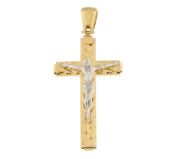 Men's Cross Pendant White Yellow Gold GL101845