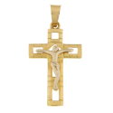 Men's Cross Pendant White Yellow Gold GL101846