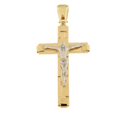 Men's Cross Pendant White Yellow Gold GL101847