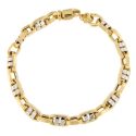 Men's Bracelet White Yellow Gold GL101850