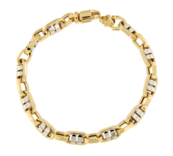 Men's Bracelet White Yellow Gold GL101850