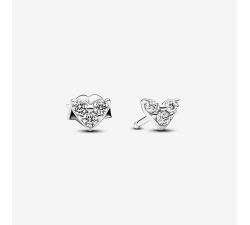 Pandora Hearts Earrings with Three Stones 293003C01