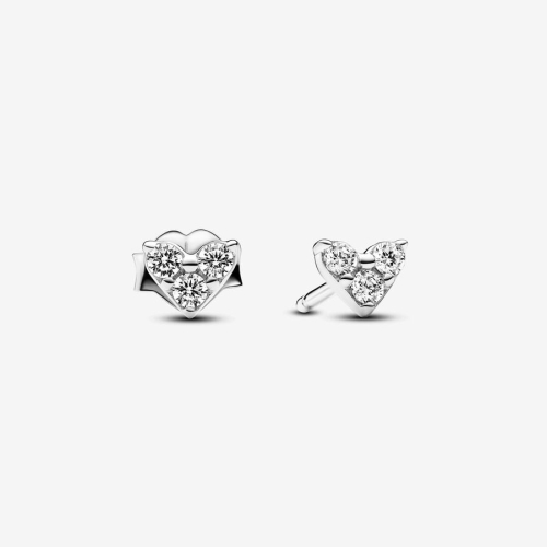 Pandora Hearts Earrings with Three Stones 293003C01