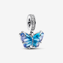 Pandora Charm Butterfly Pendant Murano Glass Blue 792698C01