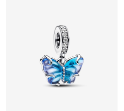 Pandora Charm Butterfly Pendant Murano Glass Blue 792698C01