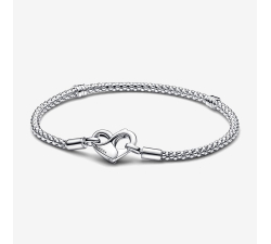 Bracciale Pandora Maglia Geometrica con Chiusura a Cuore 592453C00