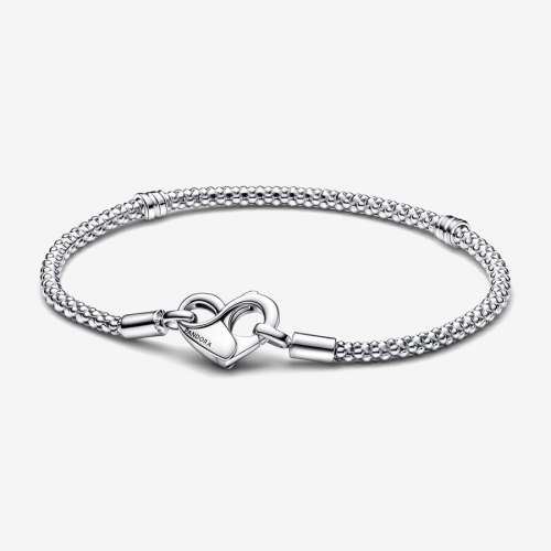 Pandora Geometric Mesh Bracelet with Heart Clasp 592453C00