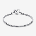 Bracciale Pandora Maglia Geometrica con Chiusura a Cuore 592453C00