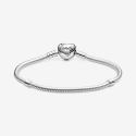 Bracciale Pandora Moments Albero della famiglia con maglia snake e chiusura a cuore 598827C01