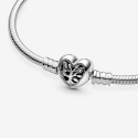 Pandora Moments Family Tree Bracelet with Snake Chain and Heart Clasp 598827C01