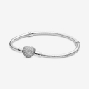 Pandora Bracelet with Pavé Heart Clasp 590727CZ