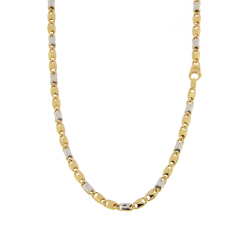 Collana Uomo Oro Giallo Bianco GL101855