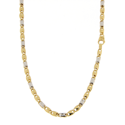 Collana Uomo Oro Giallo Bianco GL101855